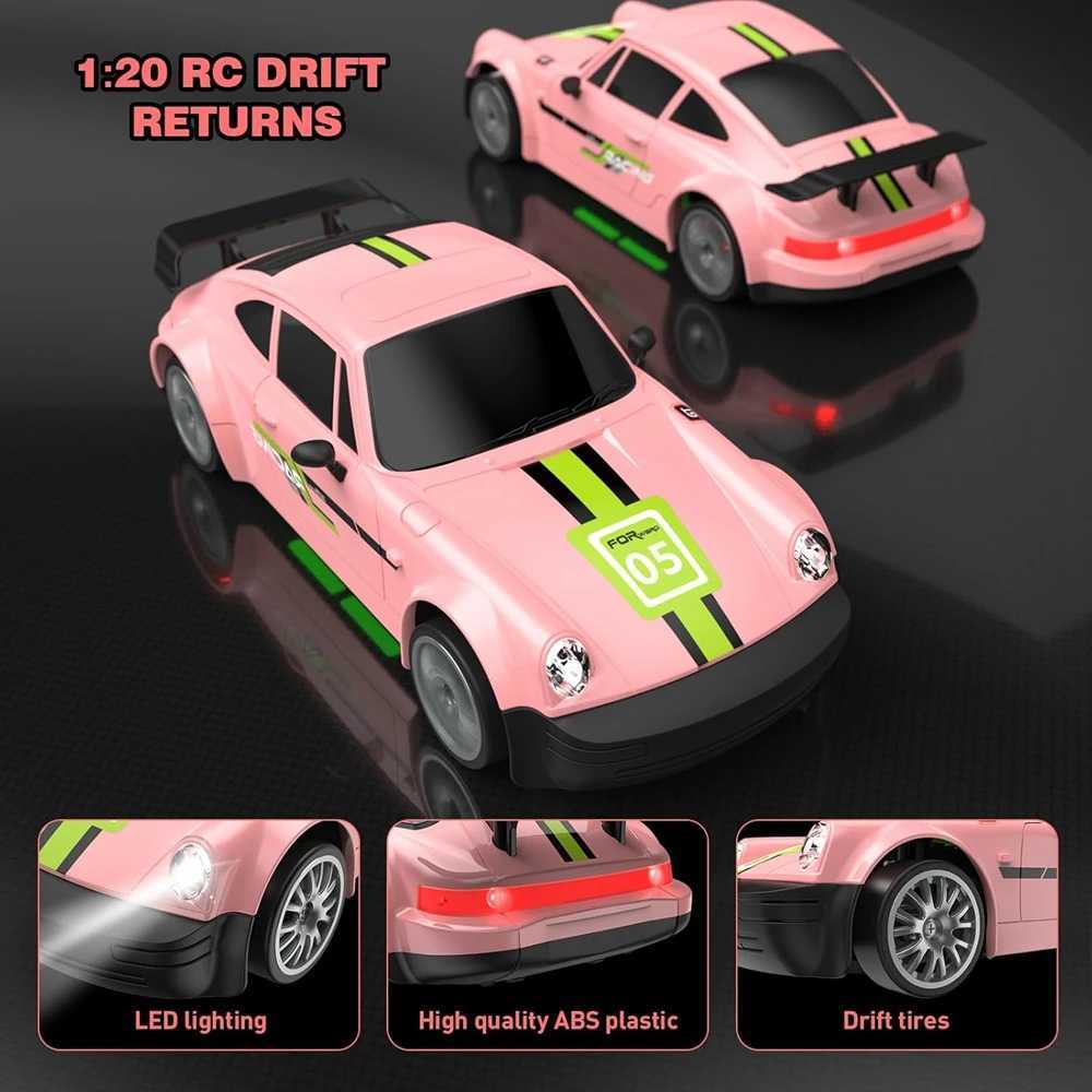 Remote Control Car RC Drift Car 24GHz 120 4WD 20KM/H High Speed Vehicle with LED Lights Racing Toy for Children Kids Adults G251218