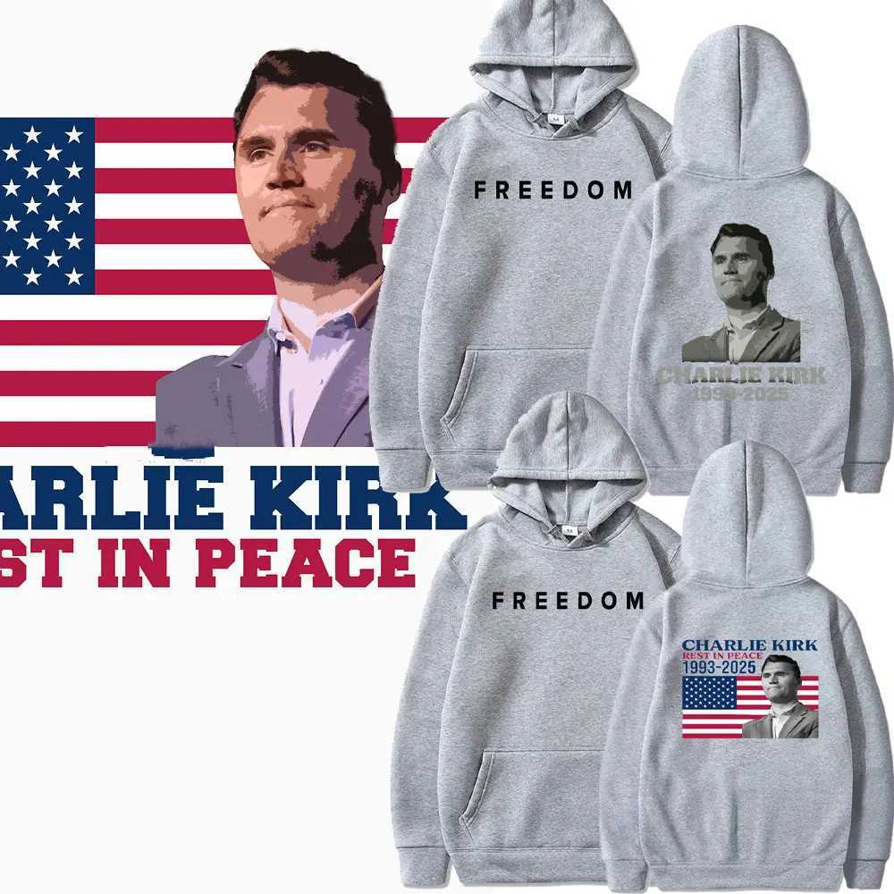 Rest in Peace Charlie Kirk Hoodie 1993-2025 Mens Womens Wide Autumn Winter Rally Suit Justice Commemorative Pure Cotton Hoodie X251218