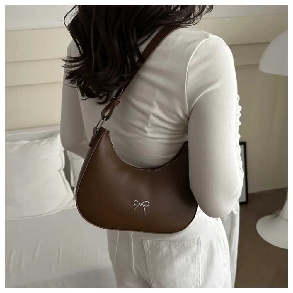Bowknot Armpit Bag Korean Underarm Bag Luxury PU Leather Y2K Handbag Girls Shoulder BagT251218