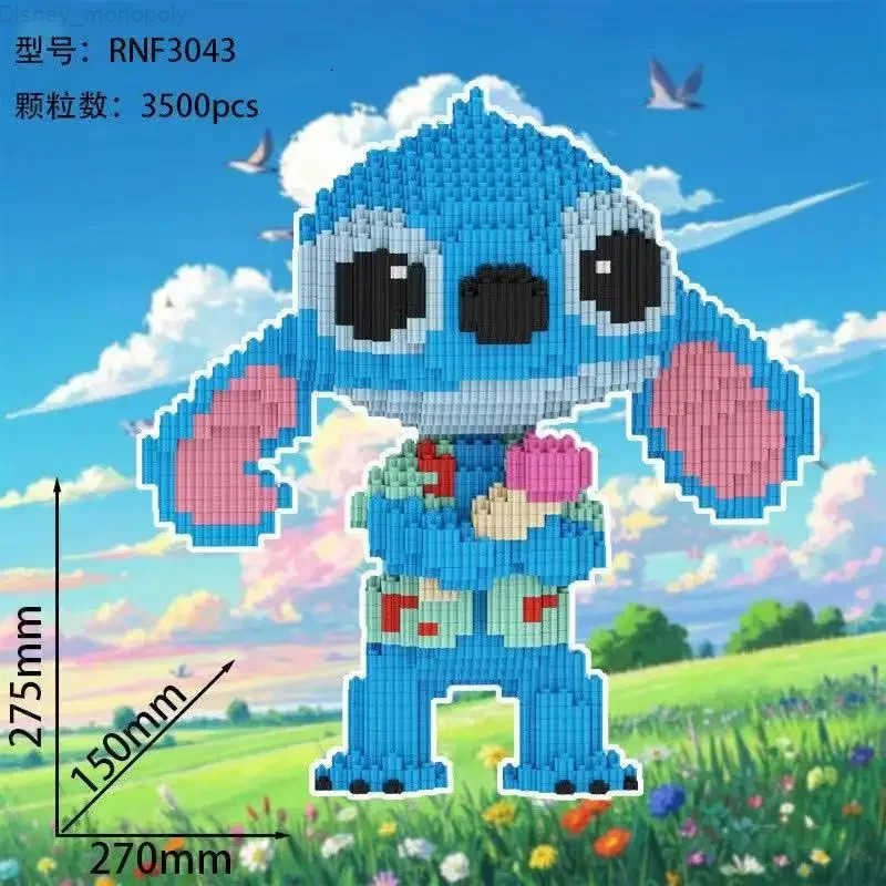 Disney 3500pcs Stitch Toy Series Stitch Blocks Small Particle Bricks Puzzle Desktop Ornament Children Adult Birthday Christmas Gift H251218