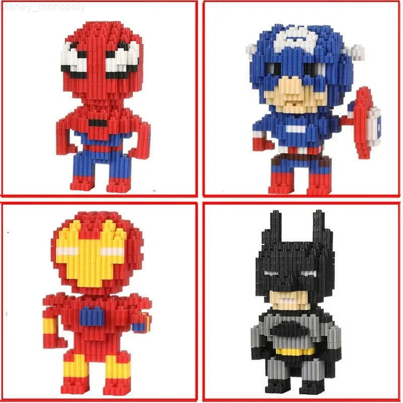 Disney Sanrio Building Block Toys Cartoon Characters Mario Katie Cat Small Particle Assembly Educational toy Spider-Man H251218