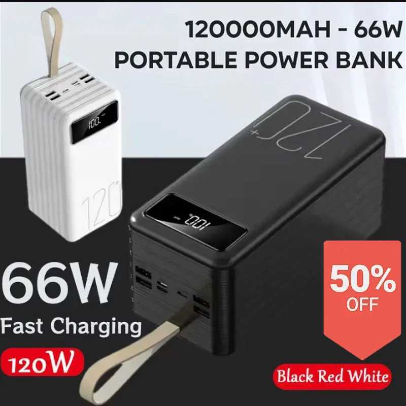 New 120000mAh 66W Fast Charging Portable Power Bank Ultra-large Capacity Mobile Power Phones Backup Power for for C251218