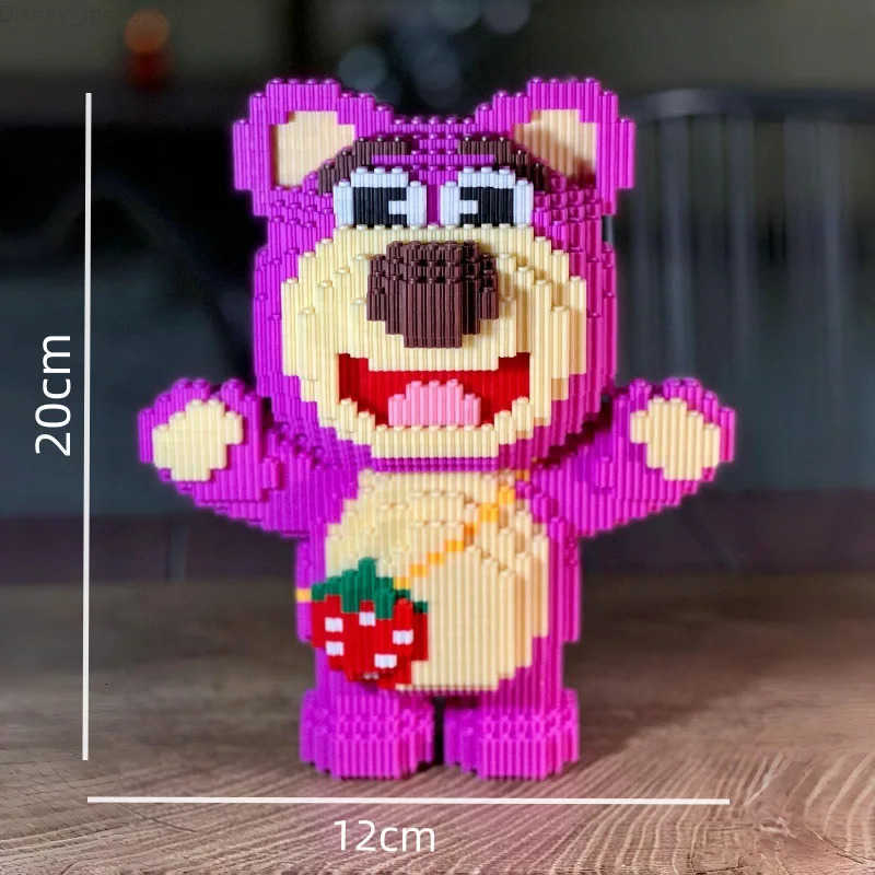 Disney New Hot-selling Small Particle Assembly Building Blocks Creative Fun Cute Strawberry Bear Series Building Block Gifts H251218