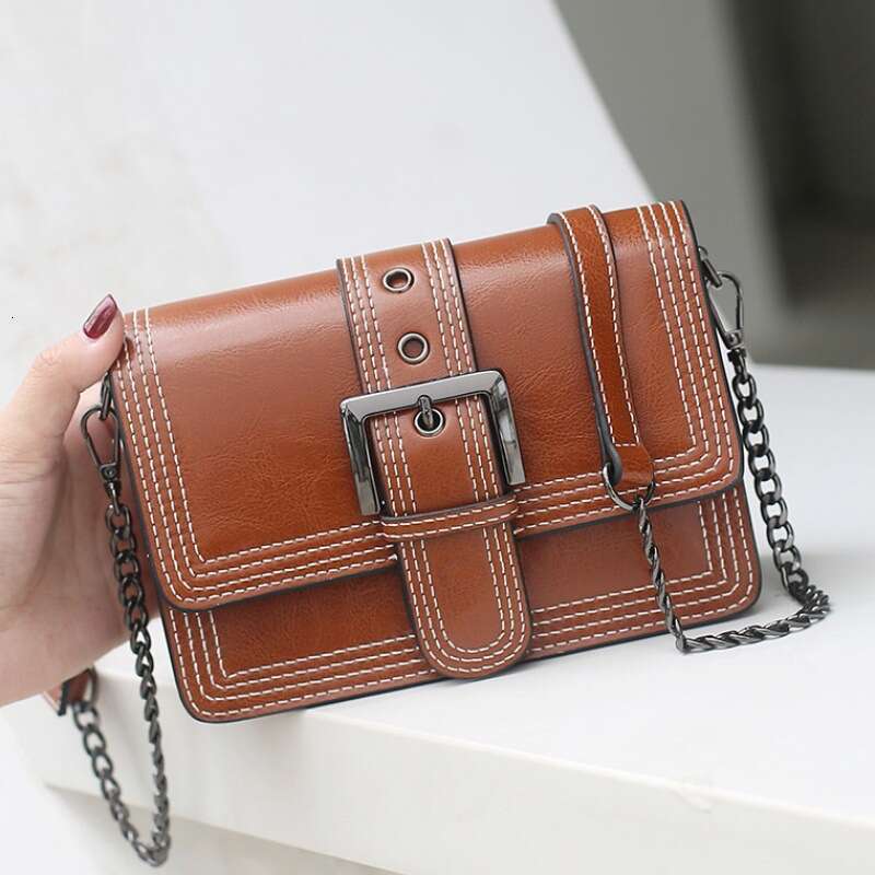 Luxury Bag Designer Bags Totes Hobo Summer New Cross Border Trend Goods Solid Color Small Square Genuine Leather Women S Shoulder Bag