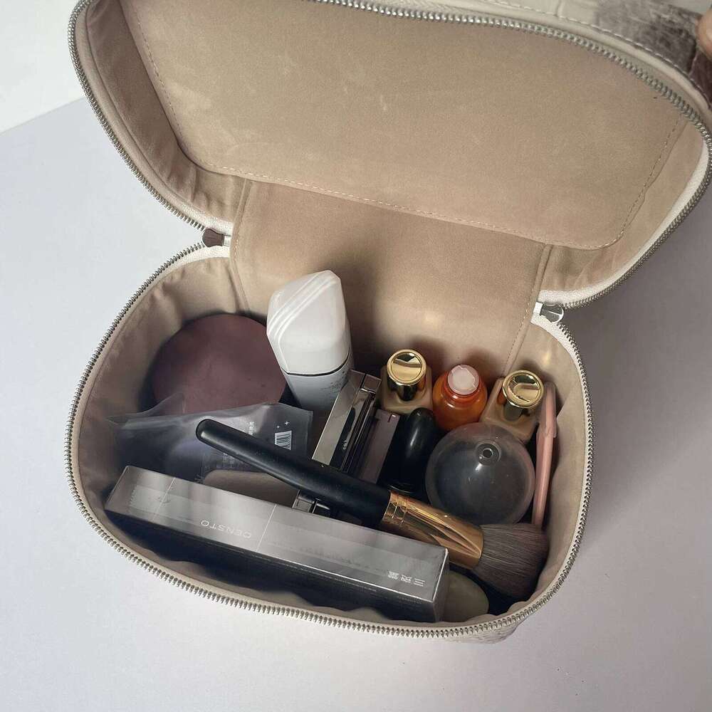 Cowhide Crocodile Pattern Cosmetic New Himalayan Leather Portable Travel Toiletry Bag Women's Jewelry Storage Makeup Handbag St251218