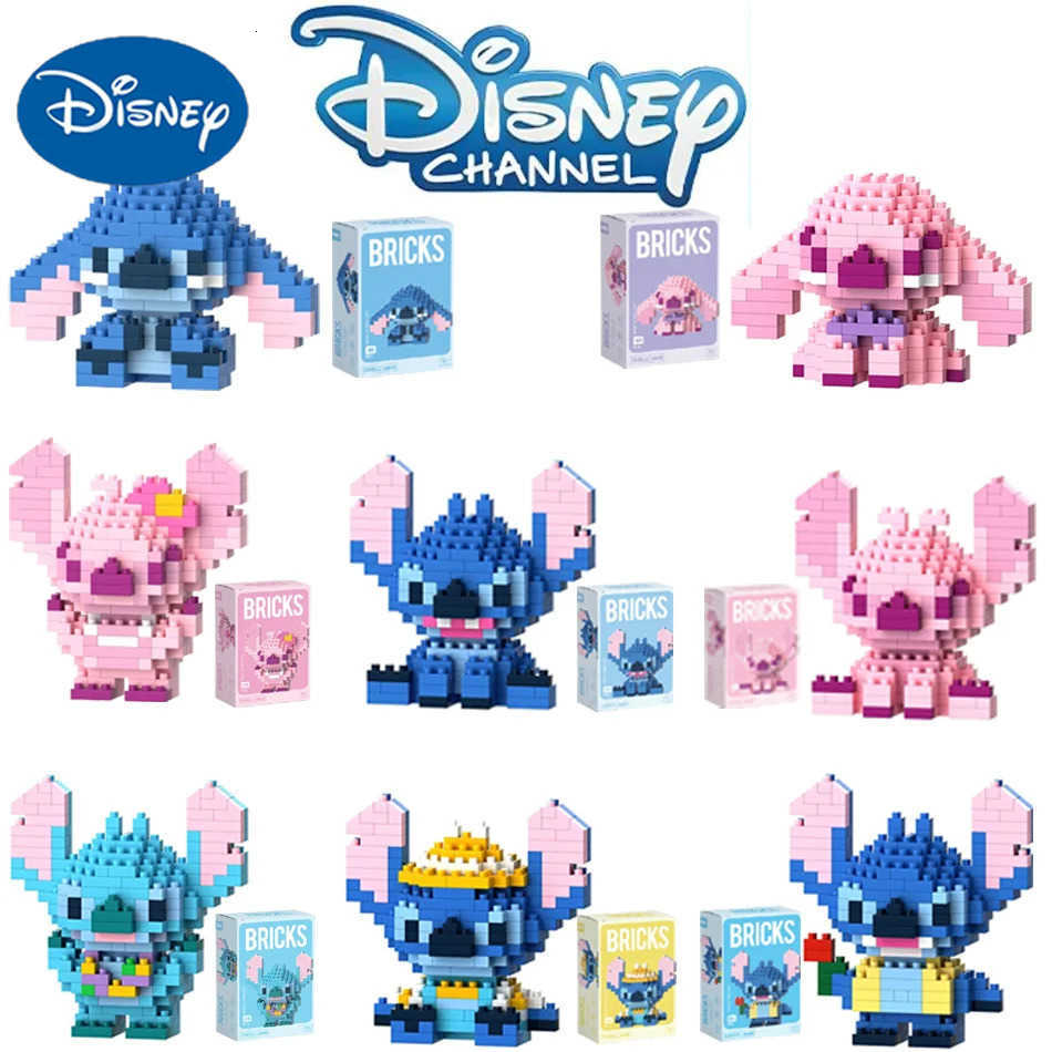 Disney LiLo Stitch Toys Building Block Angel lega Cartoon Character Assembled Model Toys For girl Children Birthday Gifts H251218