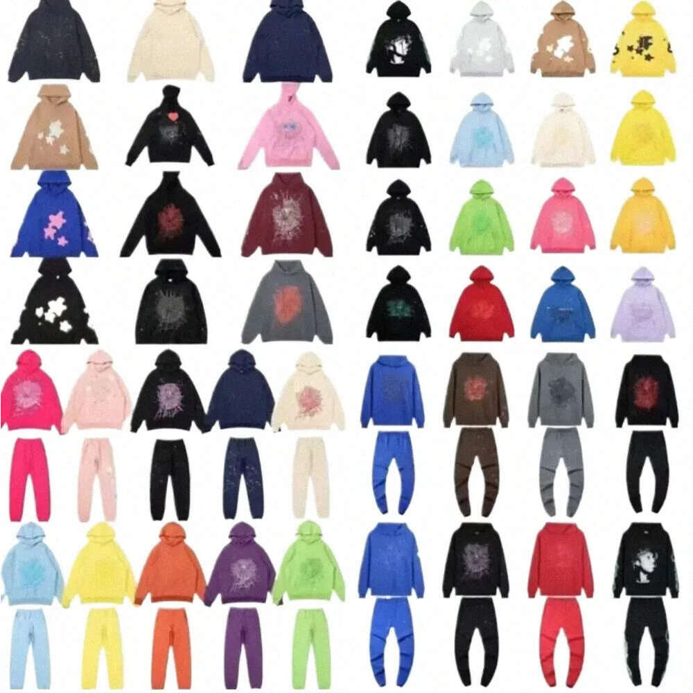 Spider Hoddie Hoodie Tracksuit Mens Womens Hip Hop Hooded Pullover Rhinestone Puff Print Hoodie Sp5der Jumpers Graphic Foaming Sweatshirt Sweatpants Baggy 798