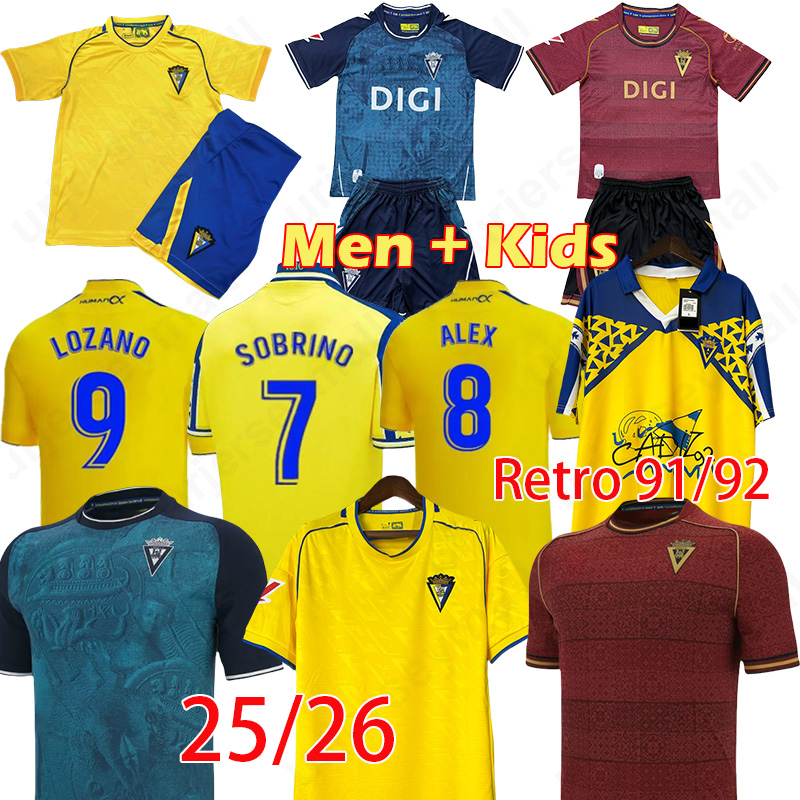 25 26 Cadiz soccer jerseys special 2026 CADIZ CF ALEX LOZANO A.PEREA BODIGER MAGICO camisetas de futbol men kids kit Juan Cala Retro 91 92 home SOBRINO football shirts