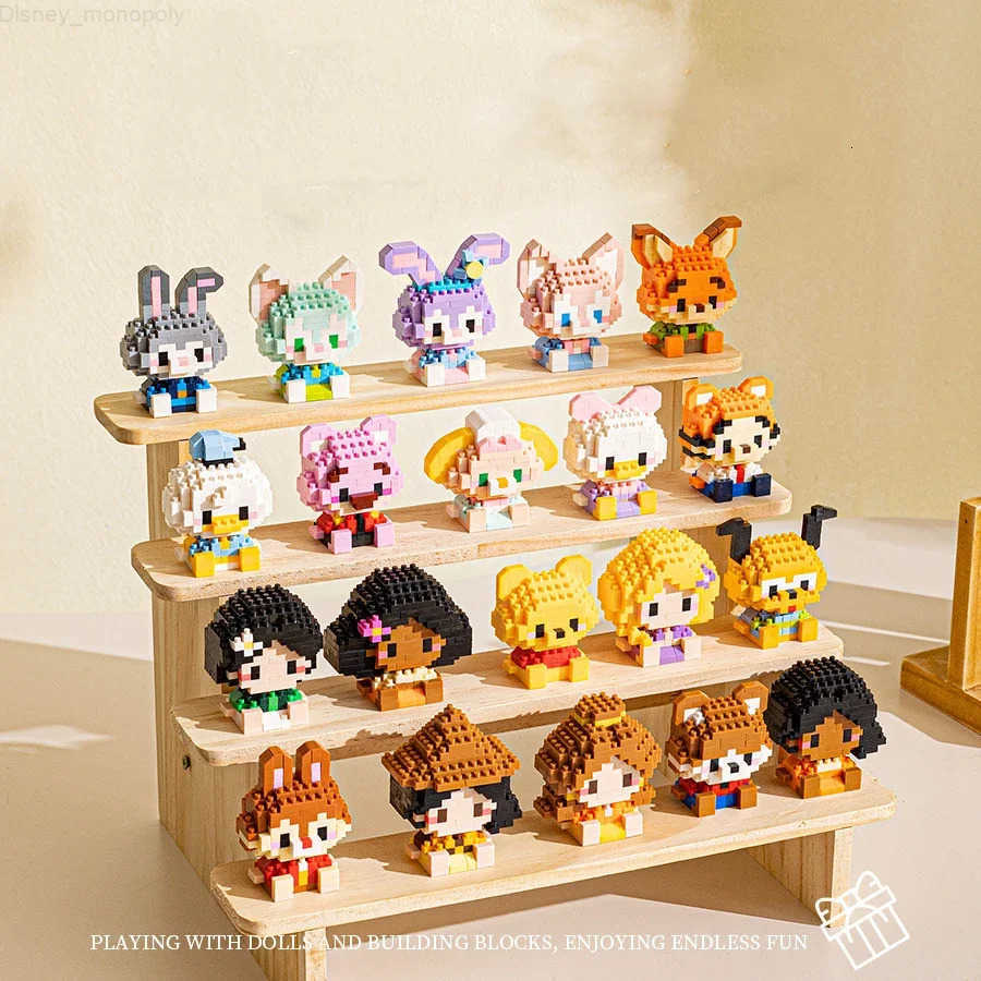 Disney Kawaii Princess Micro Building Blocks Mickey Mouse Winnie Friend Figure Donald Duck Assembled Mini Brick Toys For Kids H251218