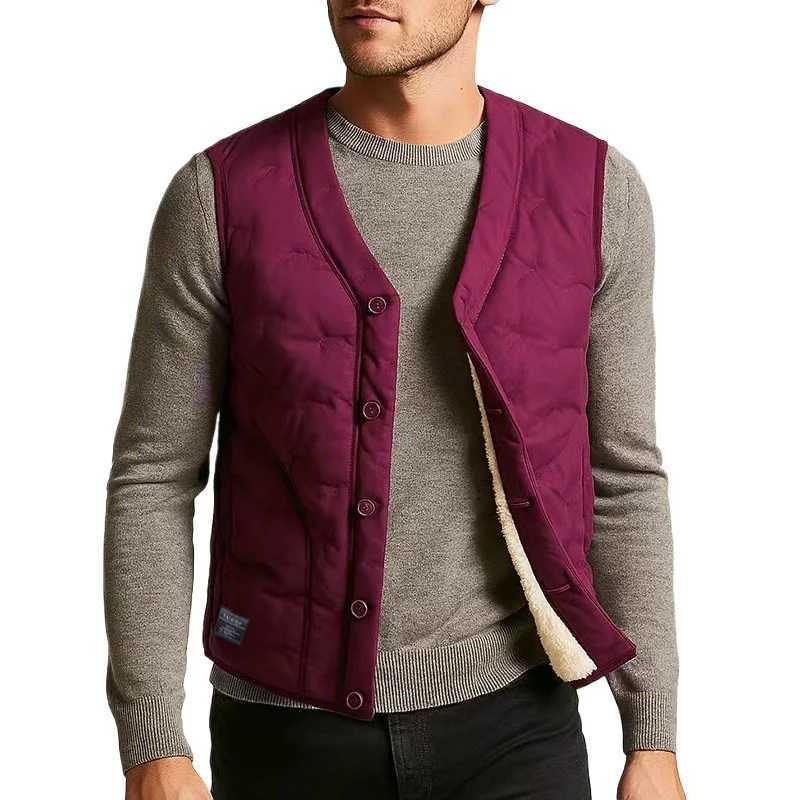 Mens Vest Water-Resistant Winter Outdoor Button Sleeveless Warm Puffey Jacket Casual Lightweight Thick Sherpa Lined CoatsG251218