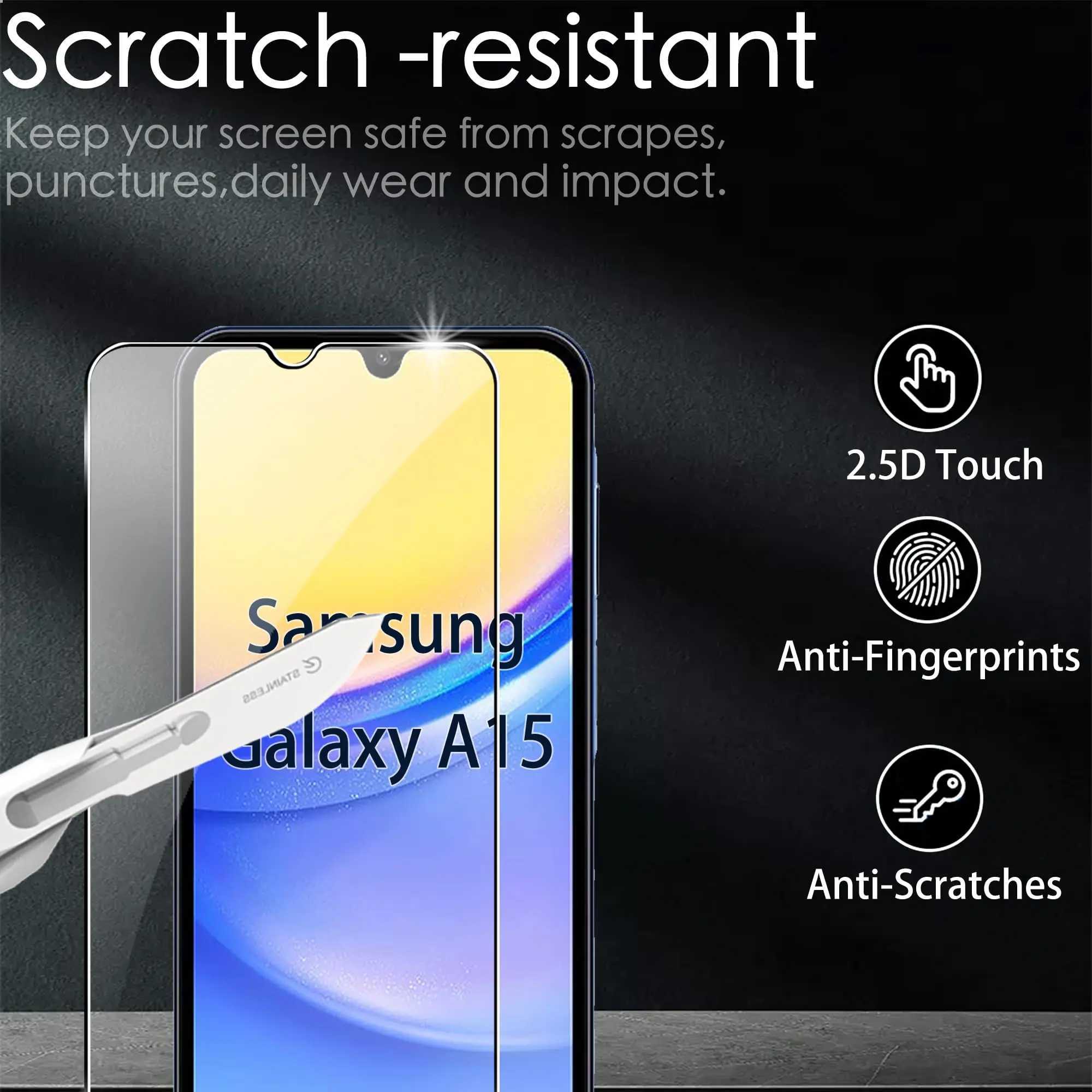 SCREEn Protector For Galaxy A15 A16 4G 5G Tempered Glass HD 9H Clear Anti Scratch Case Friendly G251218
