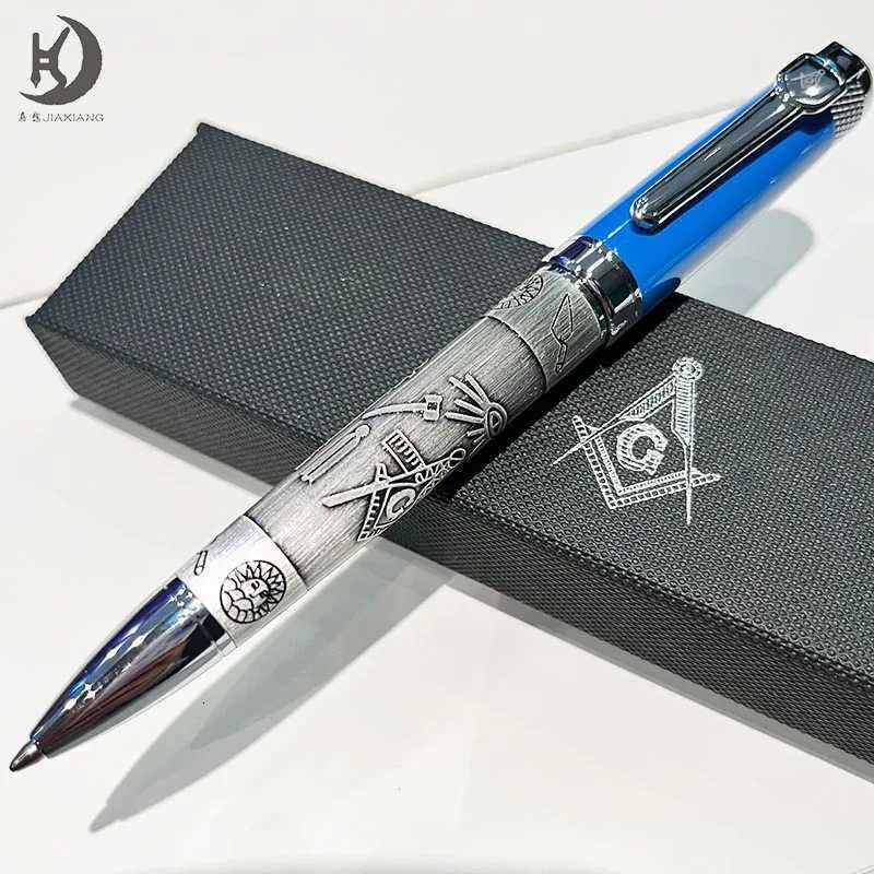 Masonic Symbols Noblest Ancient Silver Heavy Weight Silvery Clip Writing Ballpoint Pen/ wallet With Gift Box Black/red/green Y251218