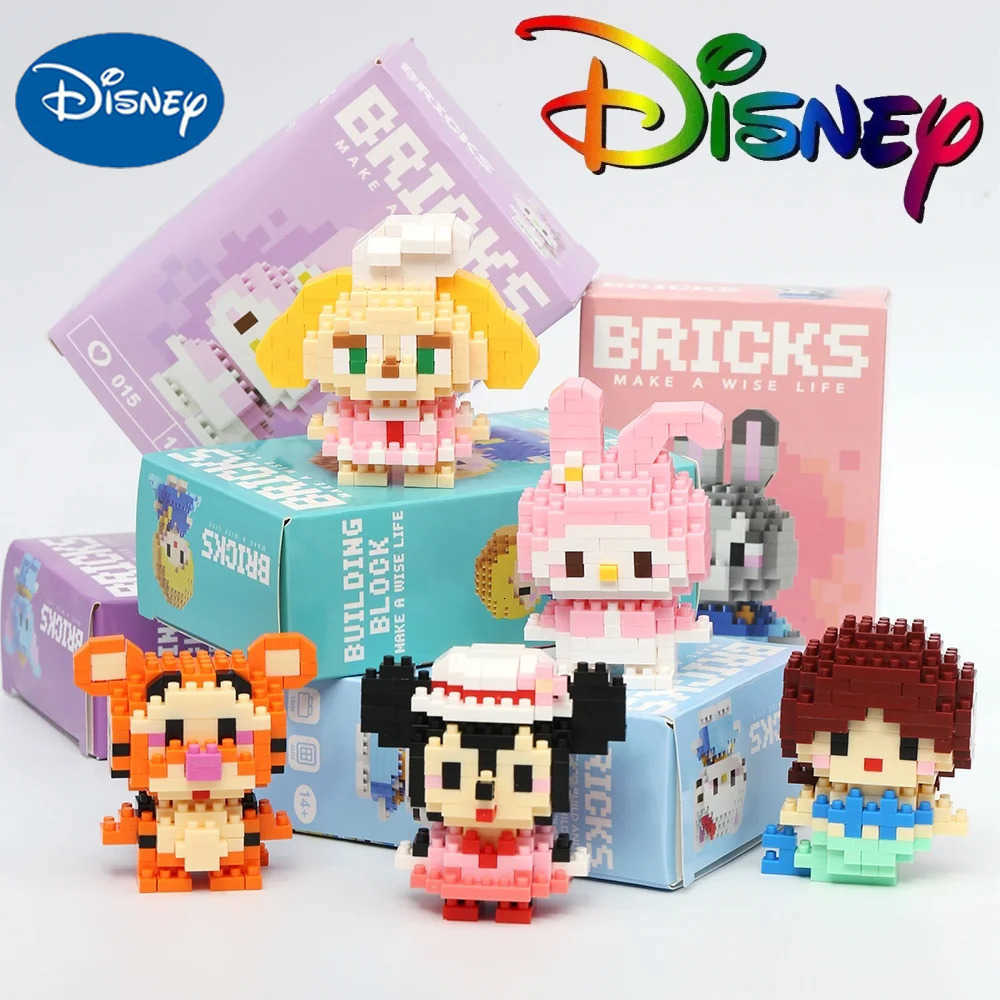 2Disney Anime Princess Building Blocks Stitch Mickey Mouse mini Action toy Figures Blocks Toys Bricks Assemble Toys Kids Gifts H251218112