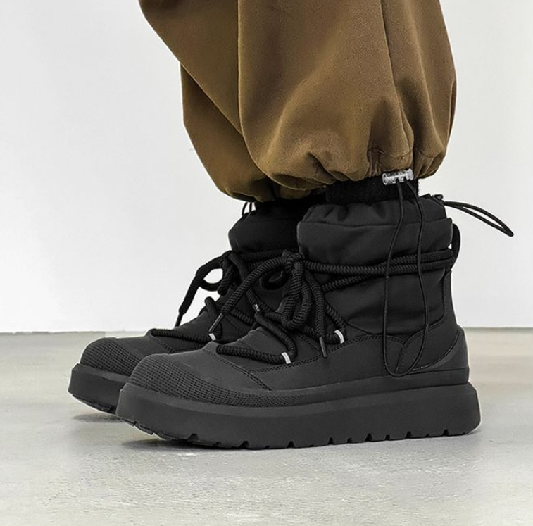 2025 new versatile comfortable snow boots men's design sense outdoor hiking shoes winter fleece thickened cotton shoes Martin boots for men