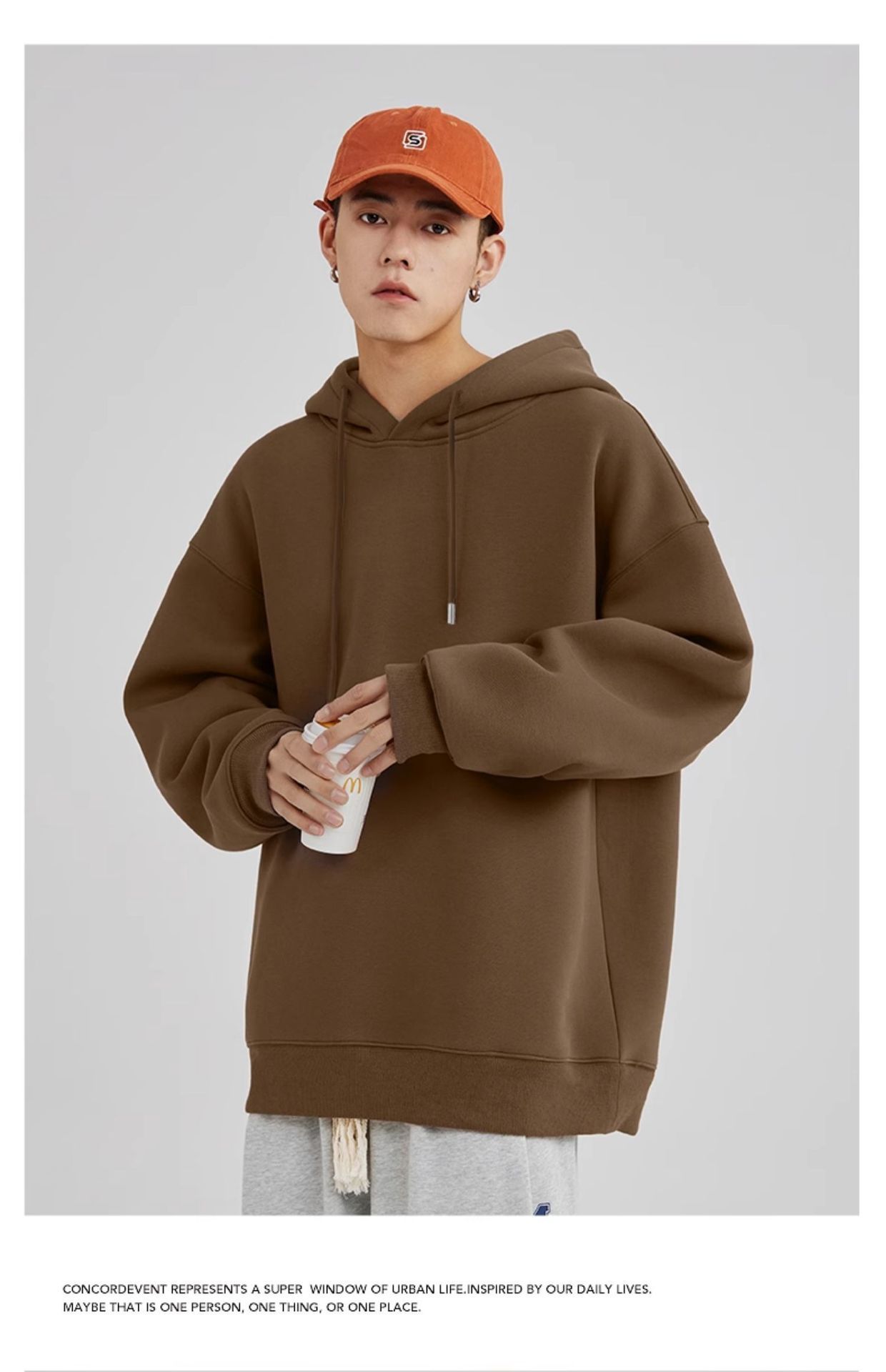 Womens Sweatshirts Long Sleeve Autumn Spring Casual Hoodies Streetwear Hoody Woman Loose Solid Versatile Pullover Black Brown 250304