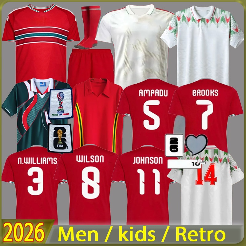wales football jersey 2026 BROOKS WILSON JOHNSON Neco Williams HOME soccer shirts men kids kit home away top Retro quality