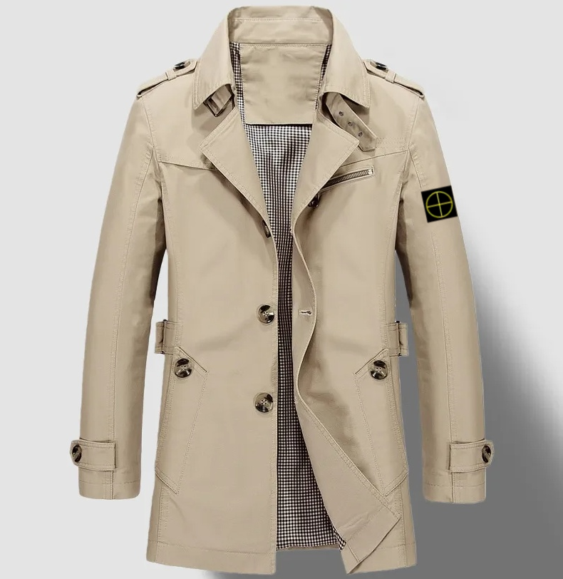 2025 New Hotsale Winter High Quality Men's Luxury Designer Stone Embroidery Brand Logo Men Women Long Cotton Outerwear Jacket Trench Coat Asian Size M-5XL