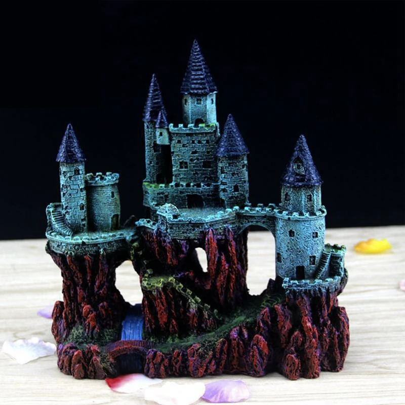 Aquarium Decoration Antique Castle Safe for Freshwater and Saltwater Fish Tank 251215