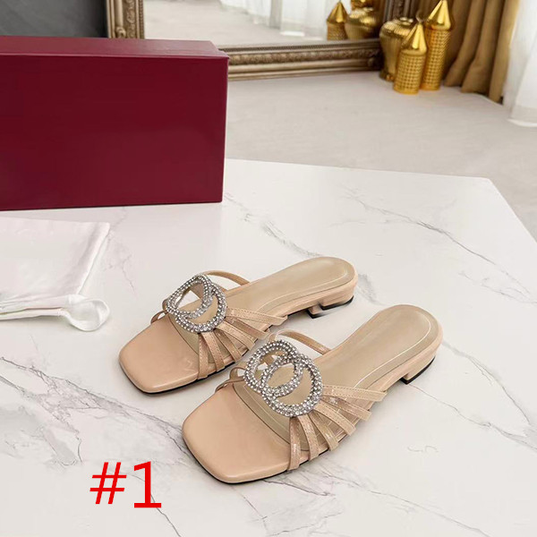 Fashion designer women's slippers luxury women's sandals new summer fashion beach low heel slippers size 35-43 with box