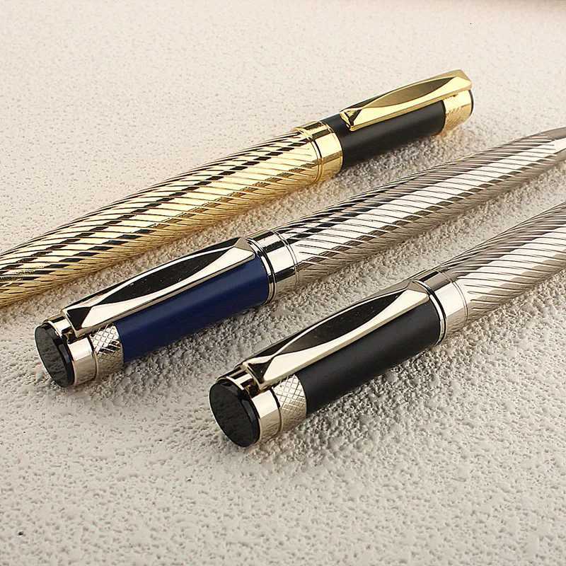 Metal Ballpoint Pen With Refills For School Off Stainless Steel Material Ball Pen Blue Refill Ink Y251218