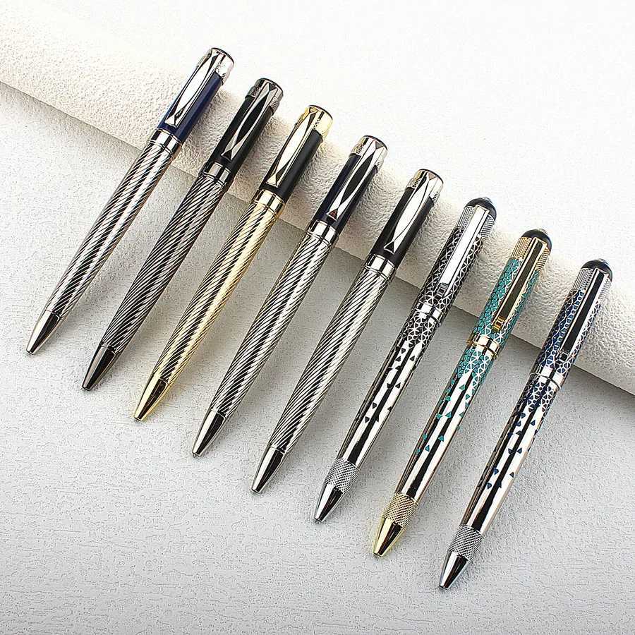 Metal Ballpoint Pen Retractable Signature Pen Crest Style Metal Housing blue Ink Medium Point 07mm Y251218