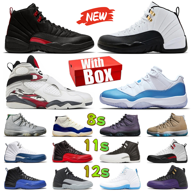 with box 12 11 8 designer basketball shoes 8s 11s 12s University Bloodline French Blue Taxi Pearl Pink Bugs Bunny Aqua Gamma Blue Cap and Gown Rare Men Trainer Sneakers