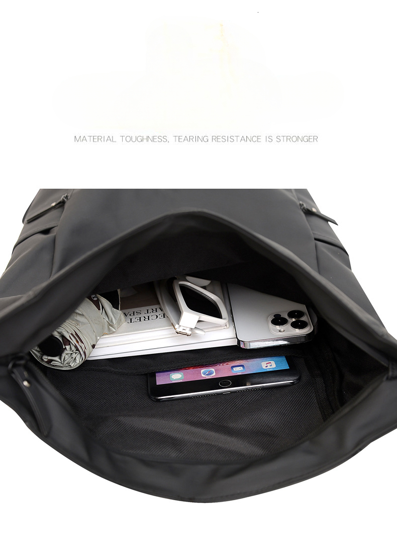 Fashionable men's roll top waterproof business backpack commuting laptop bag casual women's travel bag backpack designer bag