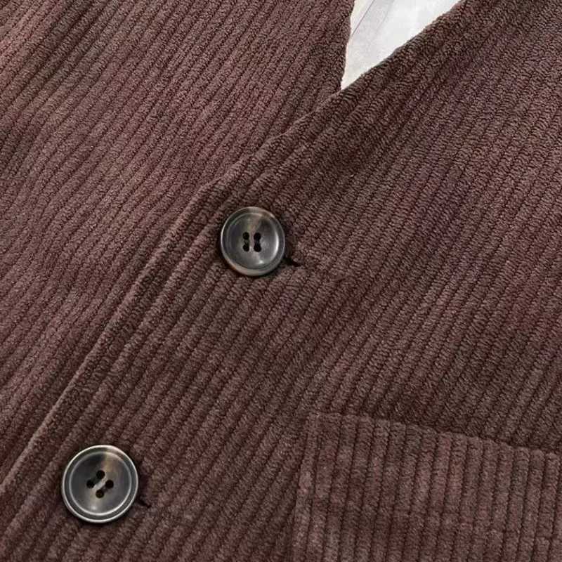 Mens Corduroy Hunting Vest Outdoor Workwear Waistcoat Lightweight Cargo Safari Fishing Vests Shooting Travel Vest With PocketsG251218