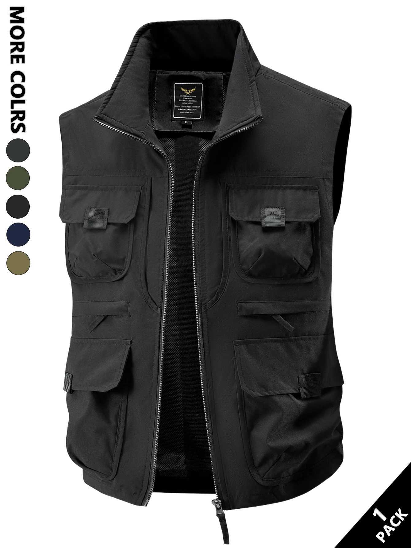 Mens Casual Work Vest Windproof and Heat-Retaining Suitable for Daily Commuting Outdoor Travel Workwear Matching Layering at Home Street Style Short T