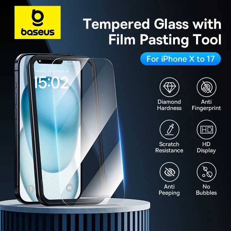 Baseus Tempered Glass for iPhone 17 16 Pro Max Screen Protector for iPhone 15 14 13 12 11 Pro Max Clear Edge Anti-Peeping Film G251218