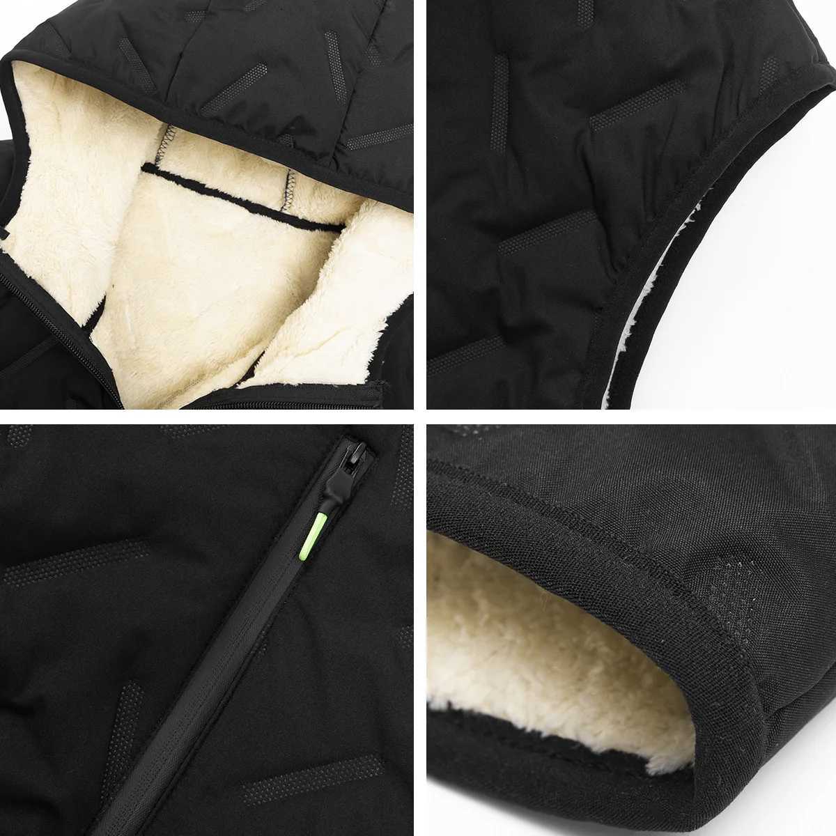 Mens autumn and winter thickened down vest with hood comfortable and warm suitable for daily life shopping and travelG2512181