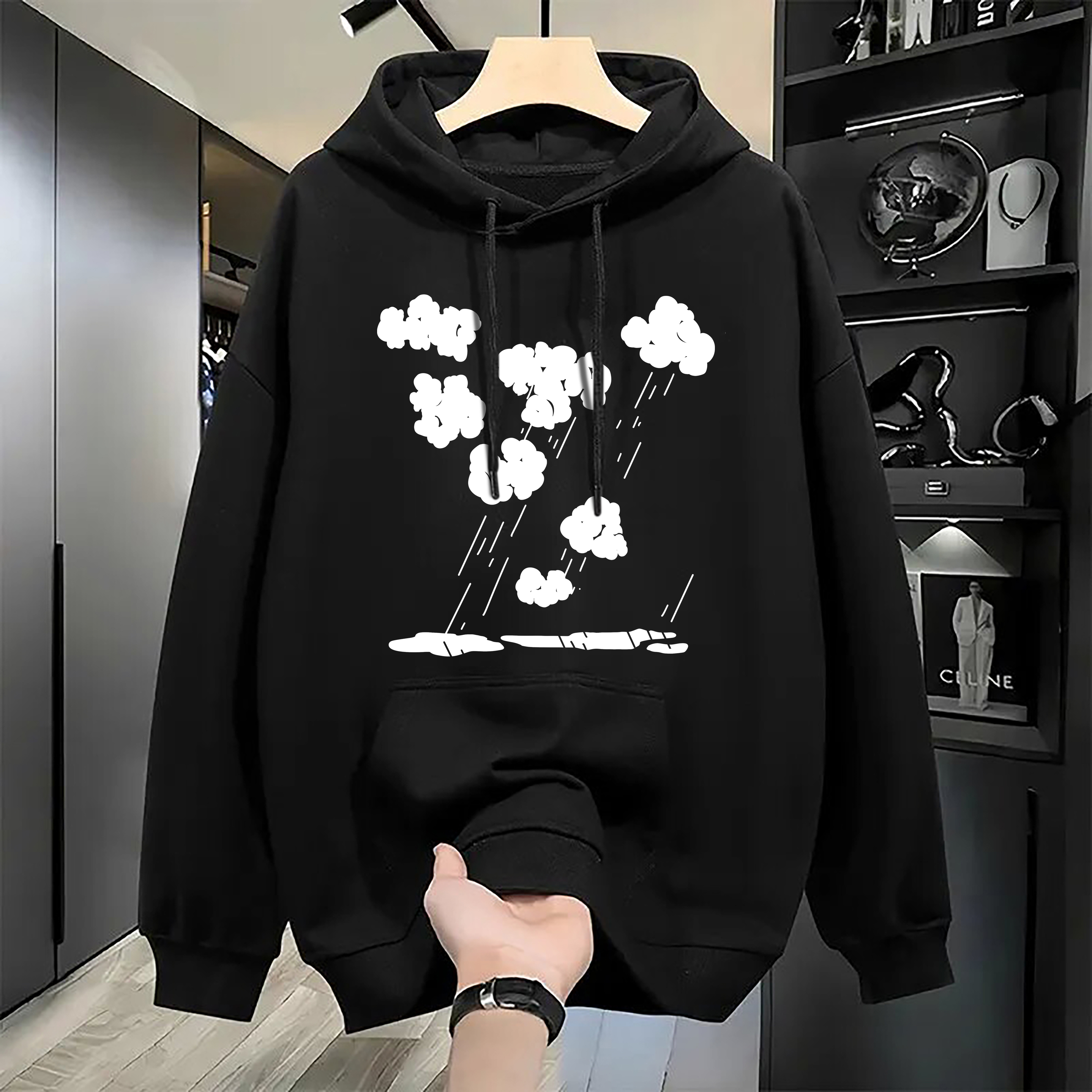 Men's Casual Fashion Printed Pullover Hoodie Print Long Sleeve Hooded Sweatshirt Women's Hoodie Winter Autumn Clothes