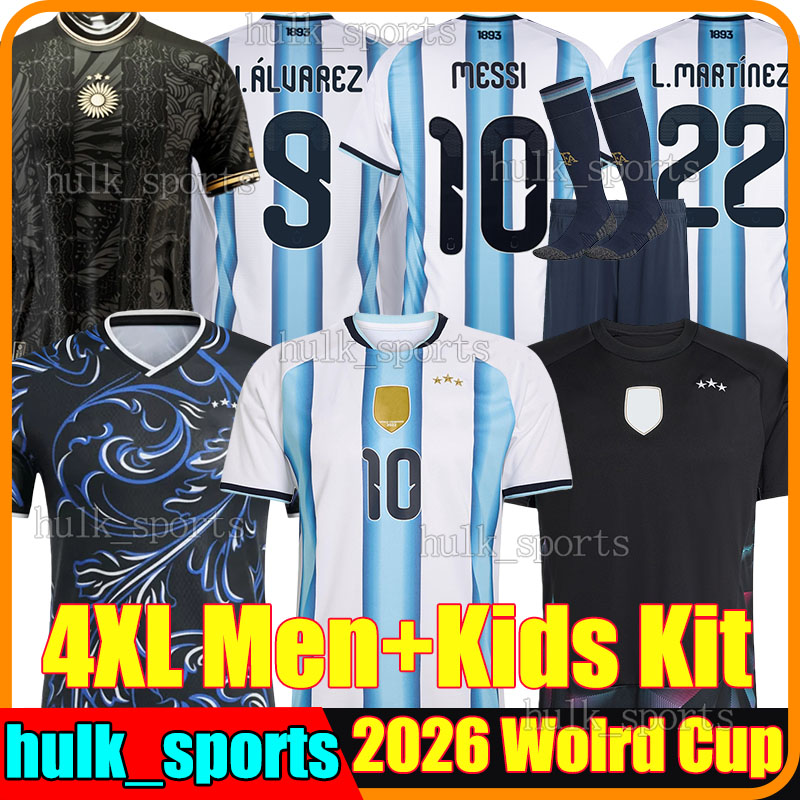 4XL 2026 Argentina MeSsI soccer jerseys World Cup L.MARTINEZ MAC ALLISTER J.ALVAREZ ALMADA N.GONZALEZ OTAMENDI TAGLIAFICO 26/27 men kids kits socks sets football shirt