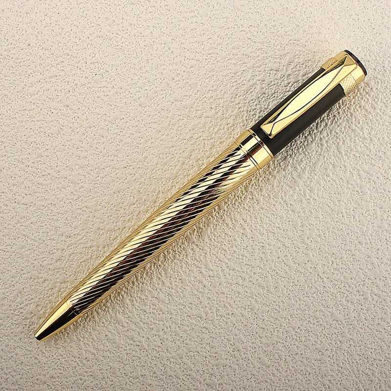 Metal Ballpoint Pen With Refills For School Off Stainless Steel Material Ball Pen Blue Refill Ink Y251218