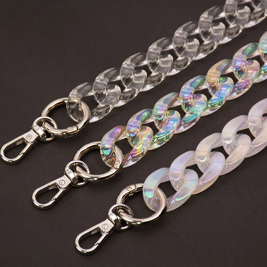 DIY Chunky Acrylic Chains Strap For Handbag Shoulder Crossbody Bag Clear Big Resin Chain For Jewelry AB Colorful Bag Accessories 251217