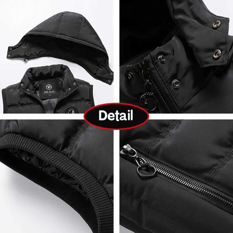 Men Autumn Sleeveless Fleece Warm Detachable Hooded Vest Men Winter Outdoors Casual Solid Pocket Zipper Fashion Vest Male CoatG251218