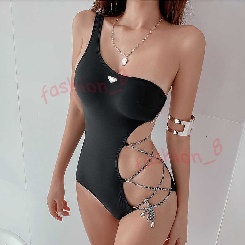 Designer Women's Swimwear One shoulder strap sexy one piece swimsuit women's swimsuit insmonokini bikini holiday
