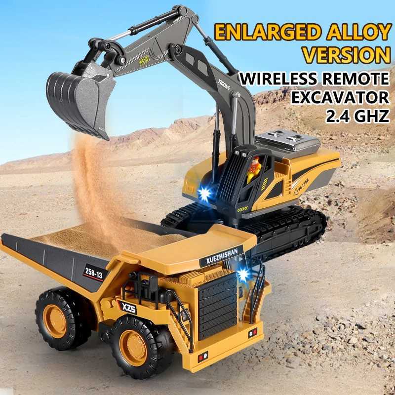RC Excavator Dumper Car 24G Remote Control Engineering Vehicle Crawler Truck Bulldozer Toys for Boys Kids Christmas Gifts G251218
