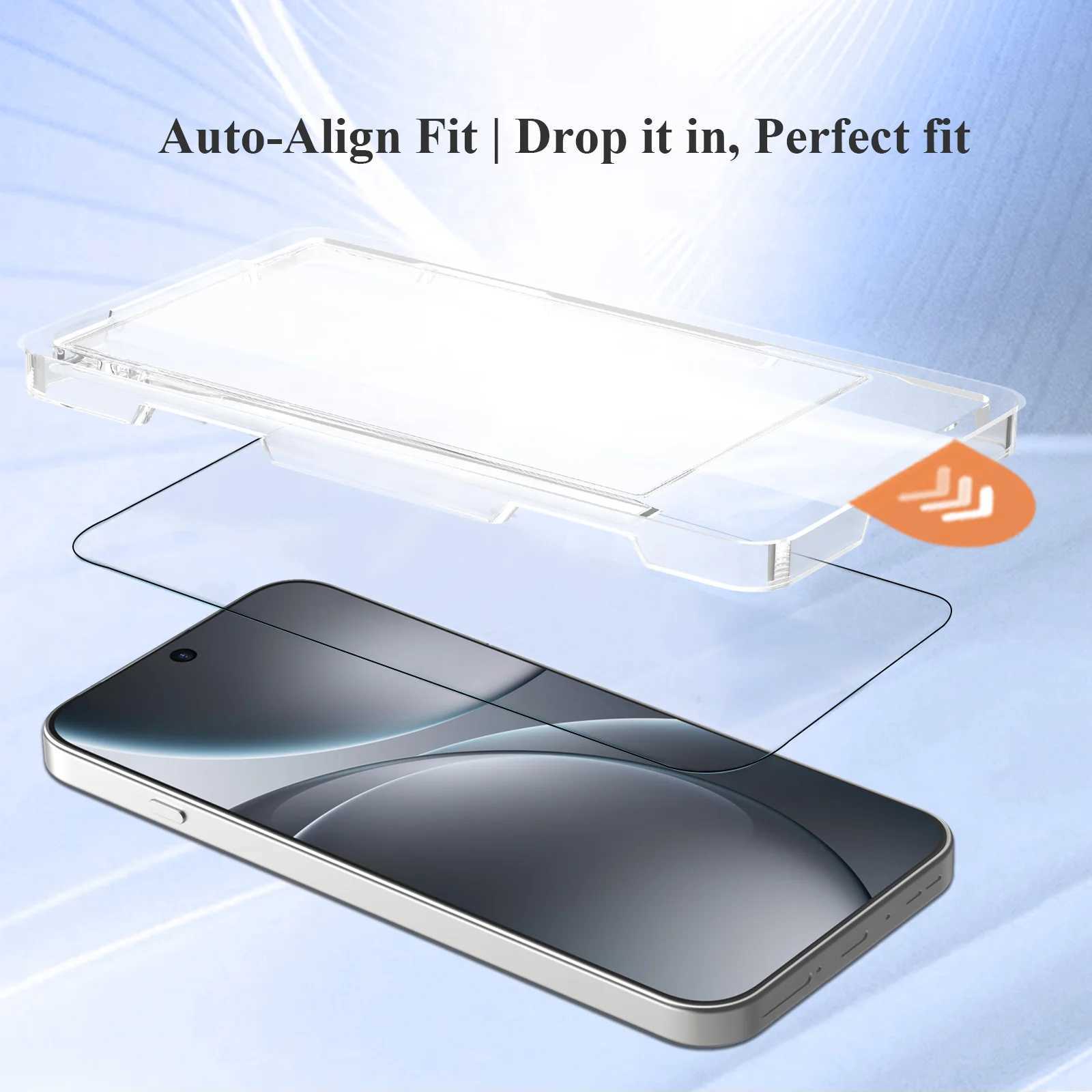 Lereach Tempered Glass SCREEn Protector for Find X9 Pro/X9 with Dust-Free Positioning Box Auto-Align HD Clear G251218