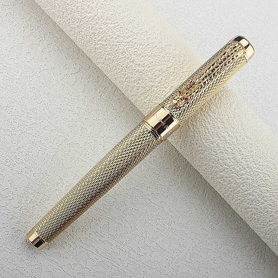 Jinhao 1200 Dragon Gold Clip Fountain Pen EF/ F Nib Off Business Creative Gift Pen Stationery Y251218