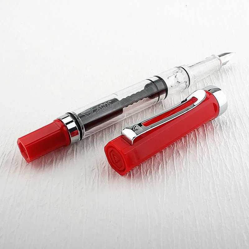 High Quality 3059 Piston Fountain Pen Resin Transparent Ink Pen EF/F Nib 038/05mm Fountain Pen Business Gif Y251218