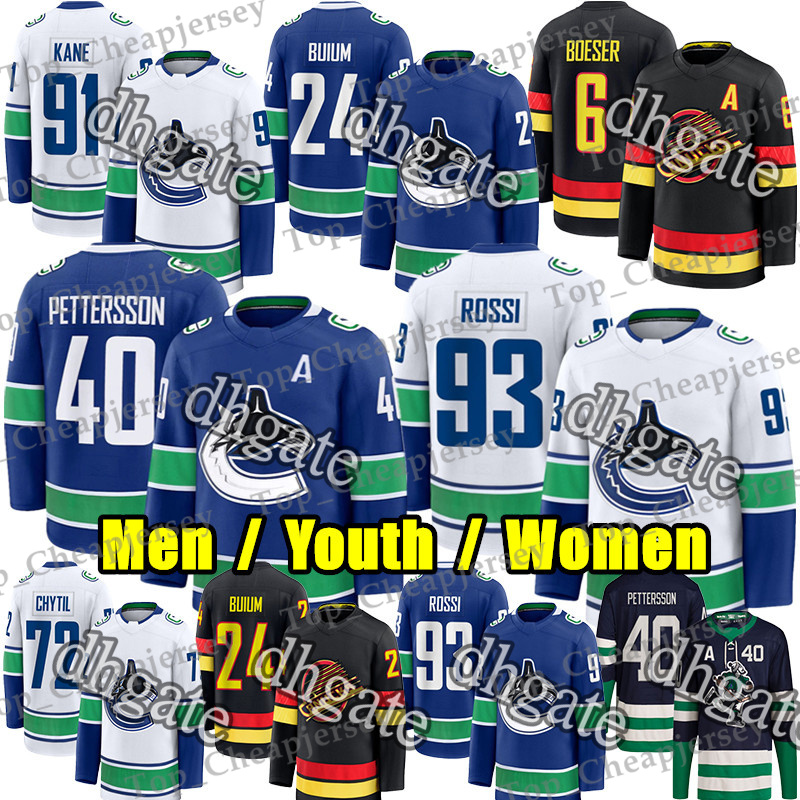 #40 Elias Pettersson hockey jersey Canuck jersey #93 Marco Rossi Zeev Buium Brock Boeser Evander Kane Trevor Linden Myers Filip Chytil Thatcher Demko Pavel Bure jersey