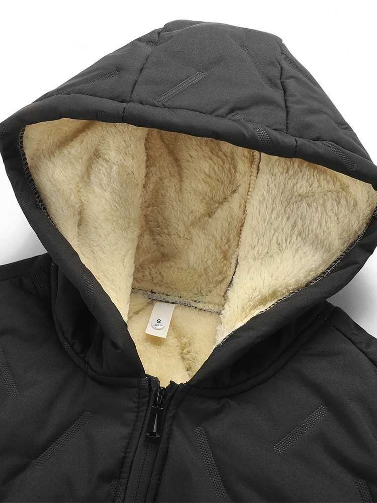 Mens Hooded Vest Fleece Lined Warm Winter Sleeveless Jacket Cotton Padded Zip Up Waistcoat Casual Outerwear for Cold WeatherG251218