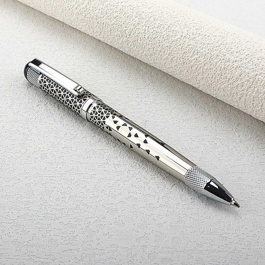 Metal Ballpoint Pen Retractable Signature Pen Crest Style Metal Housing blue Ink Medium Point 07mm Y251218