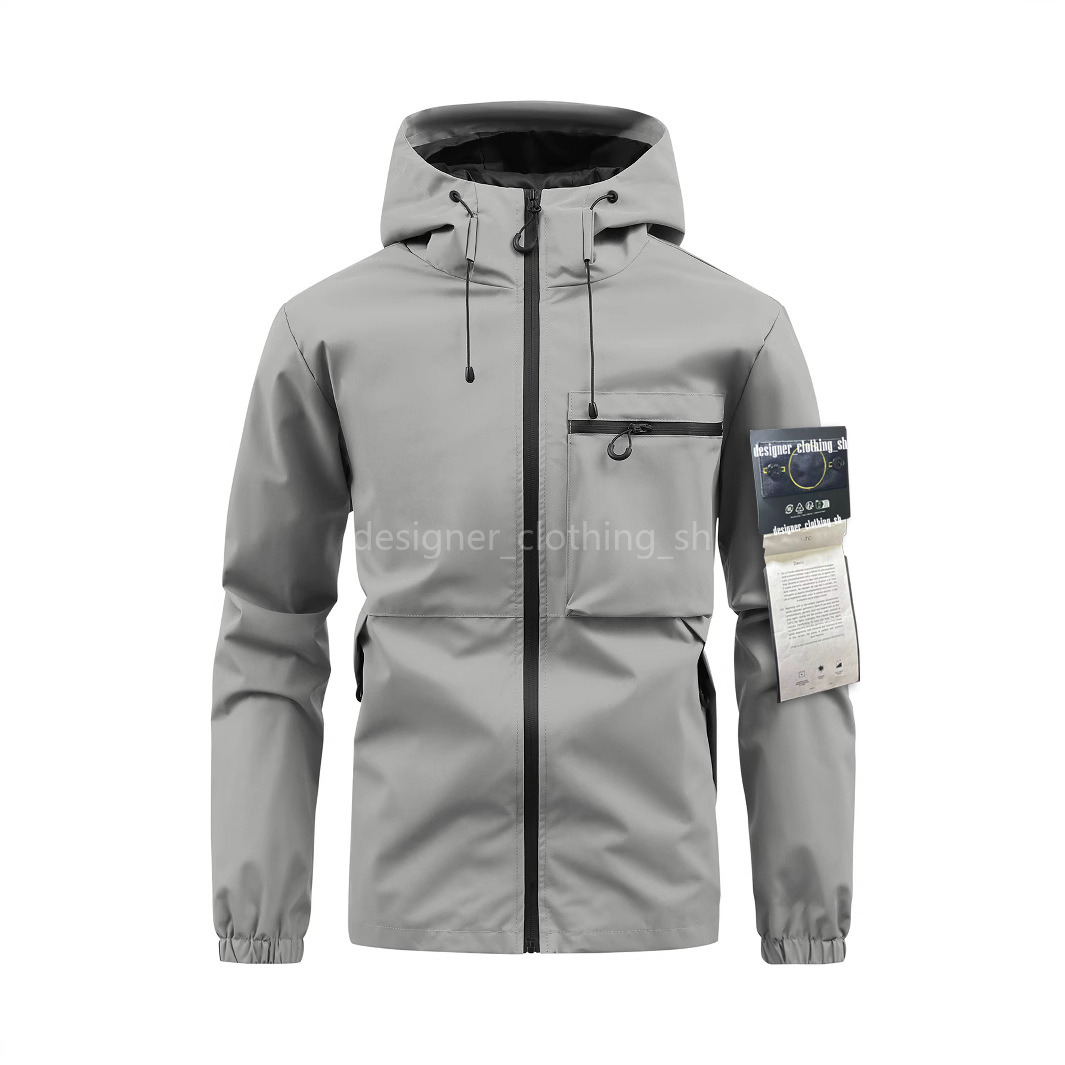 Designer Mens Stoned Windbreaker Islandas Men Lightweight Hooded Zipper Jacket Spring Autumn Windproof Waterproof Soft Shell Jacket Islands Outdoor Jacket Coat