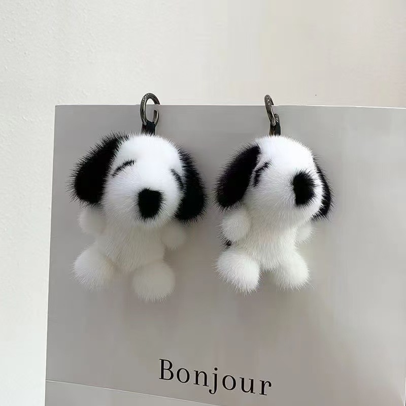 Bag Charm Key Chain Cute Designer Style Plush Ornament Charm Minimalist Bag Accessory Mink Fur Cute Dog Pendant Practical Bag Charm Car Keychain Bag P