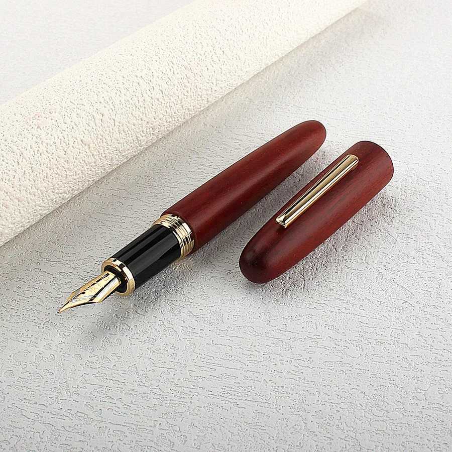 New Jinhao 9056 Log Fountain Pen Cap Premium Wood Calligraphy Pen EF F Nib for Writing Pract Gifts Off Supplies Y251218