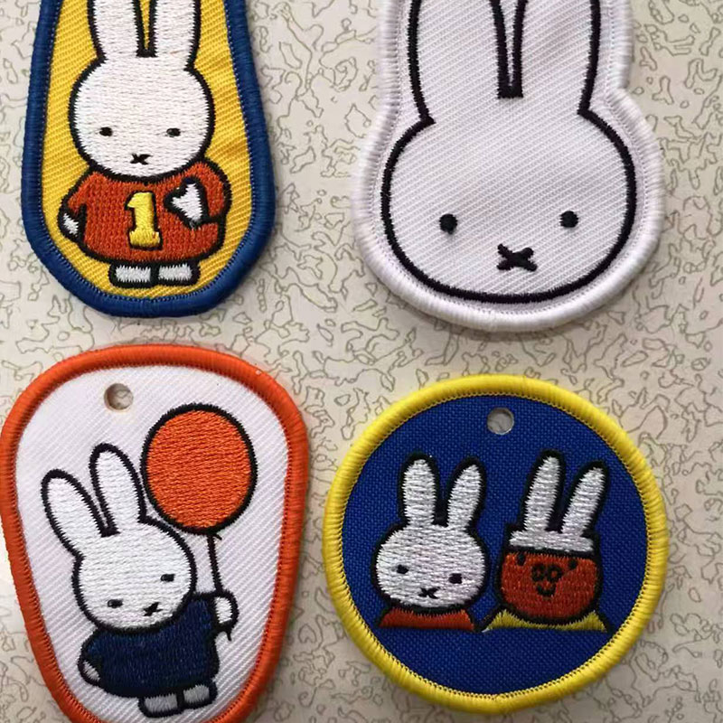Double-Sided Keyring with Hanging Embroidered Label Anime Cartoon Mini Pendant Cute Decorative Stuffed Bead Chain Factory Customization