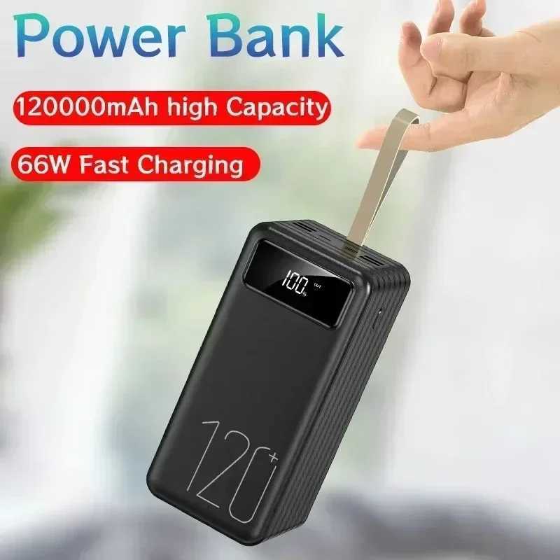 New 120000mAh 66W Fast Charging Portable Power Bank Ultra-large Capacity Mobile Power Phones Backup Power for for C251218