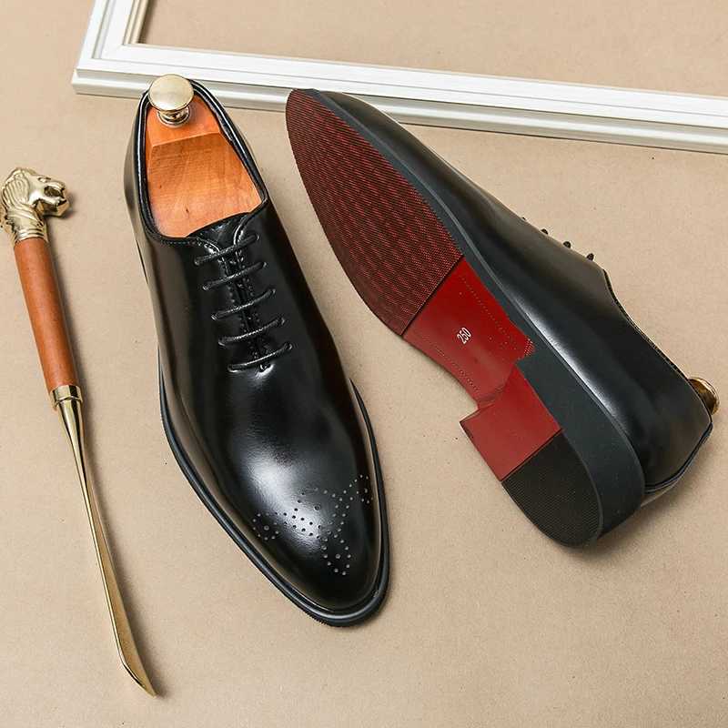 Luxury Classic Mens Leather Shoes High Quality Black Dress Shoes Man Comfort Pointed Oxford Shoes Man Wedding Shoes Size 38-46 Z251218